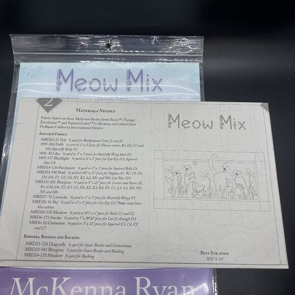 McKenna Ryan Meow Mix “Best Fur-ends” Applique Quilt Sewing Pattern Uncut FF - Picture 6 of 6